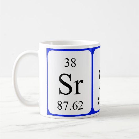 Element 38 weiße Tasse - Strontium (Links)