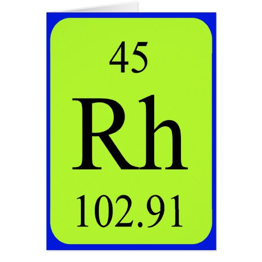 Element 45 Karte - Rhodium (Vorne)
