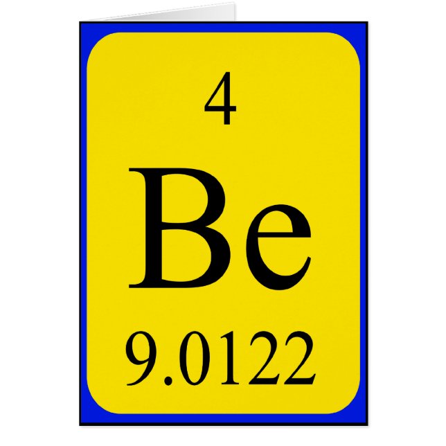 Element 4 Karte - Beryllium (Vorne)