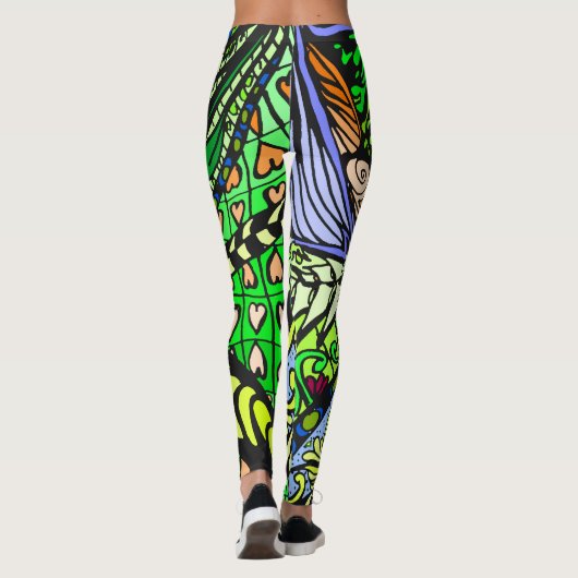 Element 9b Doodle Fine Art Leggings green (Rückseite)