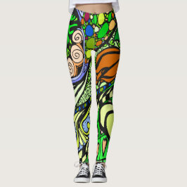 Element 9b Doodle Fine Art Leggings green