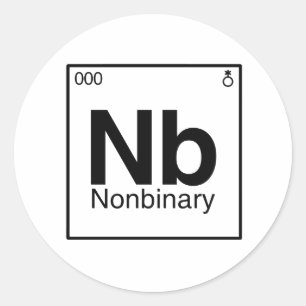 Element NB - Nichtbinäre Periodensystem Runder Aufkleber