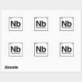 Element NB - Periodische nichtbinäre Tabelle Runder Aufkleber (Blatt)