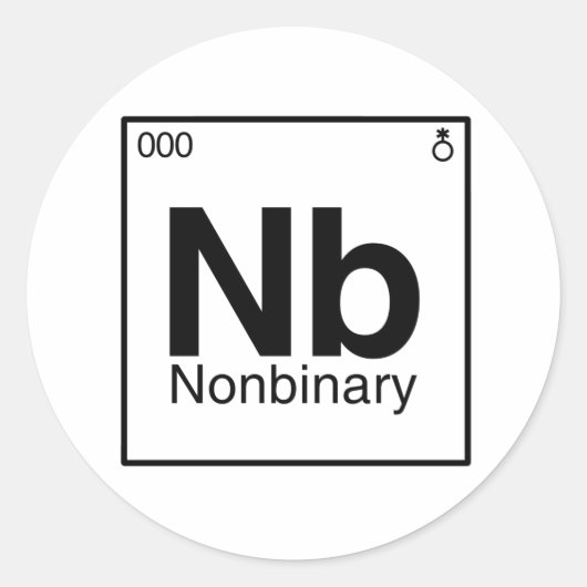 Element NB - Periodische nichtbinäre Tabelle Runder Aufkleber (Vorderseite)