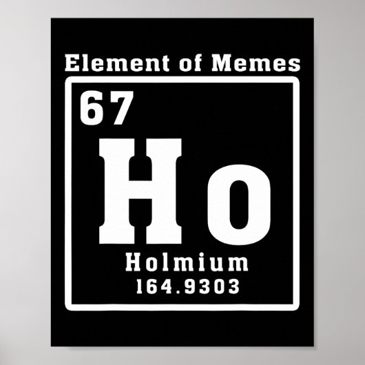 Element Of Memes Ho Holmium 67 Funny Science  Poster (Vorne)