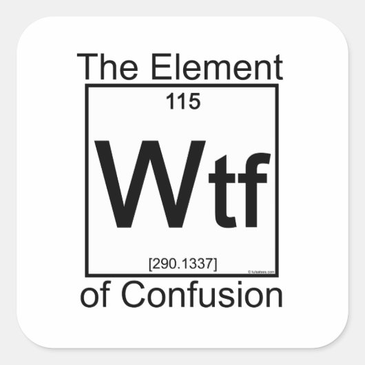 Element WTF Quadratischer Aufkleber (Vorderseite)