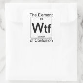Element WTF Quadratischer Aufkleber (Tasche)
