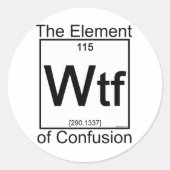 Element WTF Runder Aufkleber (Vorderseite)
