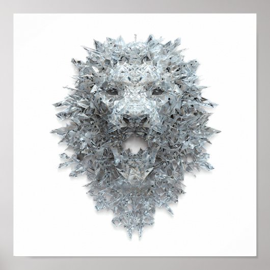 Elemental Abstract Art: Crystallized Guardian Lion Poster (Vorne)