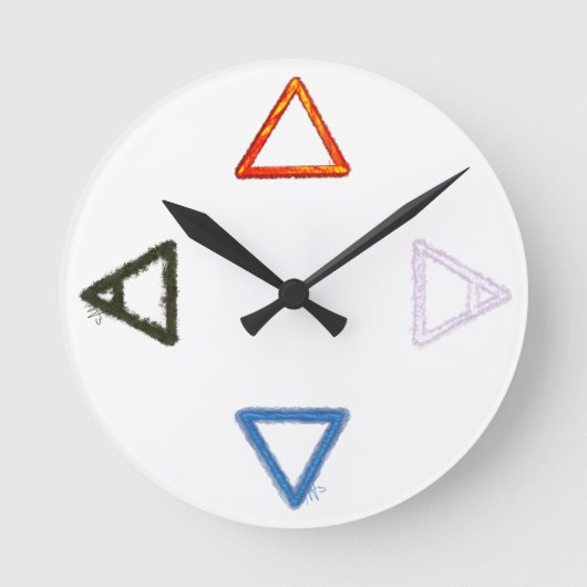 Elemental Alchemy Symbols Runde Wanduhr (Vorderseite)