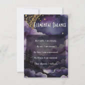 Elemental Balance Pagan Prayer Pocket Ritual Card Einladung (Vorderseite)
