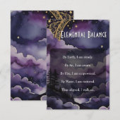 Elemental Balance Pagan Prayer Pocket Ritual Card Einladung (Vorne/Hinten)