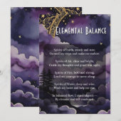 Elemental Balance Pagan Prayer Ritual Card Einladung (Vorne/Hinten)