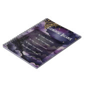 Elemental Balance Purple Night Sky Pagan Prayer Notizblock (Linke Seite)