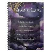 Elemental Balance Purple Night Sky Pagan Prayer Notizblock (Vorderseite)