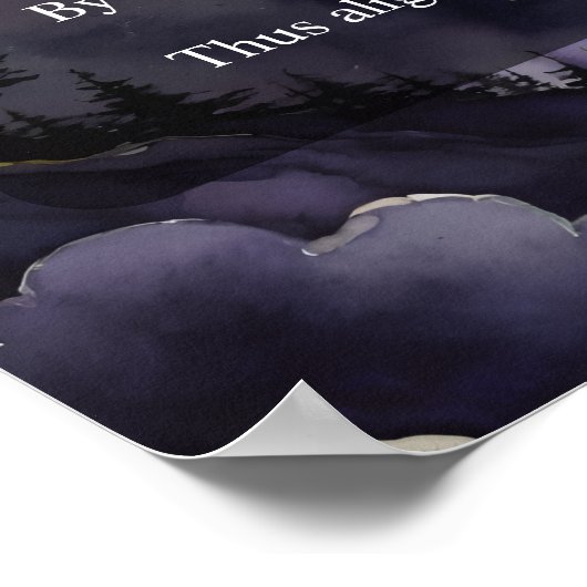 Elemental Balance Purple Night Sky Pagan Prayer Poster (Ecke)