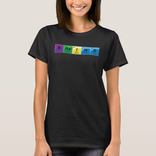 Elemental Brains Periodic Table Word T-Shirt (Vorderseite)