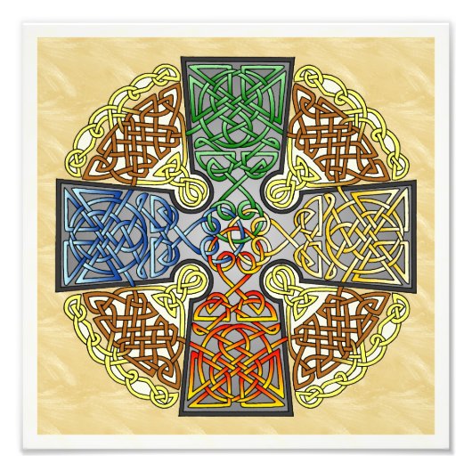 Elemental Celtic Cross Medallion Fotodruck (Vorne)