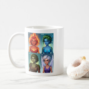 Elemental Fantasy Portraits Fire Water Earth Air Kaffeetasse