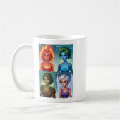 Elemental Fantasy Portraits Fire Water Earth Air Kaffeetasse (Links)