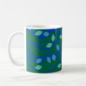 Elemental Flow Smaragdgrün Kobaltblau mit Blättern Kaffeetasse (Links)