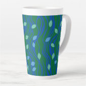 Elemental Flow Smaragdgrün Kobaltblau mit Blättern Milchtasse (Rechte Ecke)