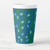 Elemental Flow Smaragdgrün Kobaltblau mit Blättern Milchtasse (Vorderseite)