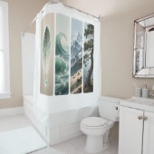 Elemental Nature Feather Wave Mountain Pine Duschvorhang (Beispiel)