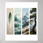 Elemental Nature Feather Wave Mountain Pine Poster (Vorne)