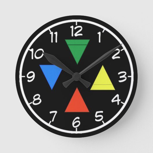 Elemental Pentacle Runde Wanduhr (Vorderseite)