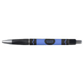 Elementar Blau Buntstift Wrap Monogramm Name Kugelschreiber (Vorderseite)