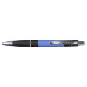 Elementar Blau Buntstift Wrap Monogramm Name Kugelschreiber (Rückseite)