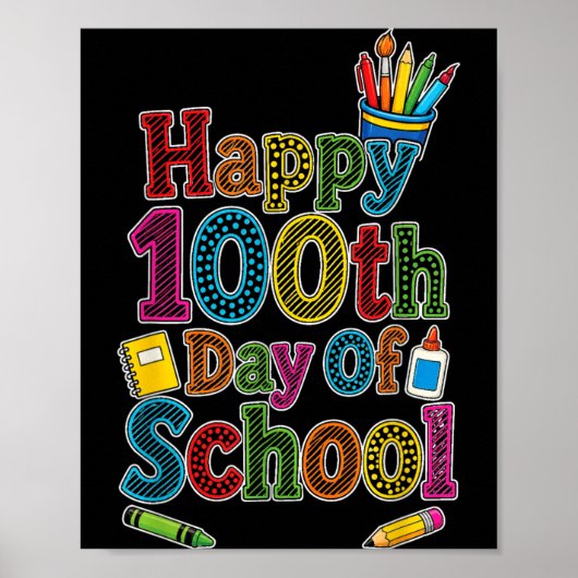 Elementar Glücklicher 100. Schultag 100 Tage Kinde Poster (Vorne)