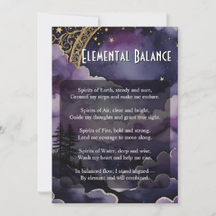 Elementare Balance-Heidnische Gebetsritualkarte Einladung