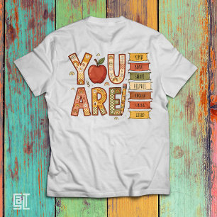 Elementare Boho-Regenbogen Du Bist Genug Motiviere T-Shirt