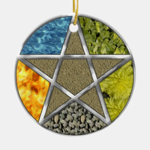 Elementare heidnische Pentagram-Pentagramm Wiccan Keramik Ornament