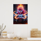 Elementare Magier-Gamerin-Kunst Poster (Küche)