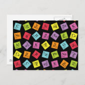 Elementare Periodic (dunkel) Postkarte (Vorne/Hinten)