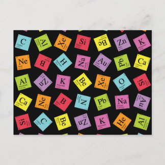 Elementare Periodic (dunkel) Postkarte