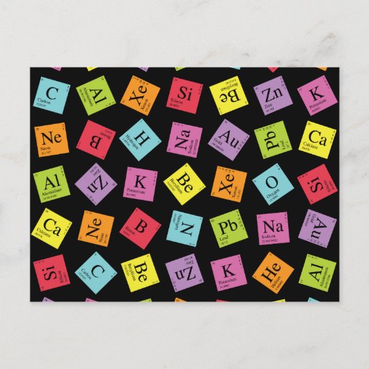 Elementare Periodic (dunkel) Postkarte (Vorderseite)