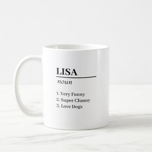 Elementare Personalisierte Namensdefinition Tasse (Links)