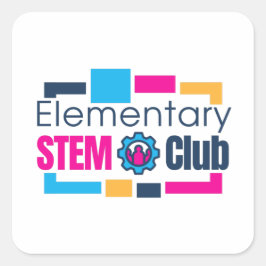 Elementare STEM Club Logo-Aufkleber Quadratischer Aufkleber