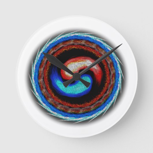 Elementares Korea Runde Wanduhr (Vorderseite)