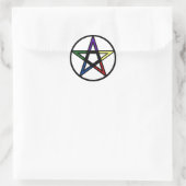elementares Pentagramm Runder Aufkleber (Tasche)