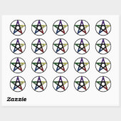 elementares Pentagramm Runder Aufkleber (Blatt)