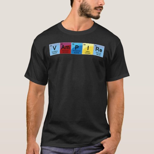 Elementares Vampire Periodisches Tabellenwort T-Shirt (Vorderseite)
