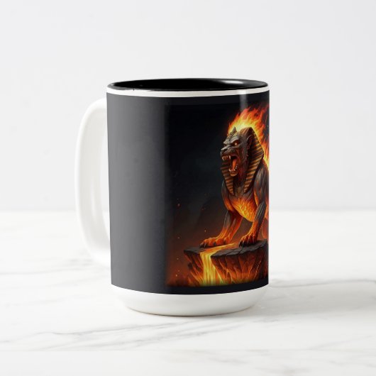 Elementarfeuersphinx Zweifarbige Tasse (Vorderseite Links)