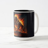 Elementarfeuersphinx Zweifarbige Tasse (VorderseiteRechts)