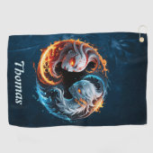 Elementarharmonie, Yin und Yang der Natur. Golfhandtuch (Horizontal)