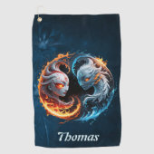 Elementarharmonie, Yin und Yang der Natur. Golfhandtuch (Vorderseite)